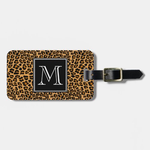 Leopard print luggage tag