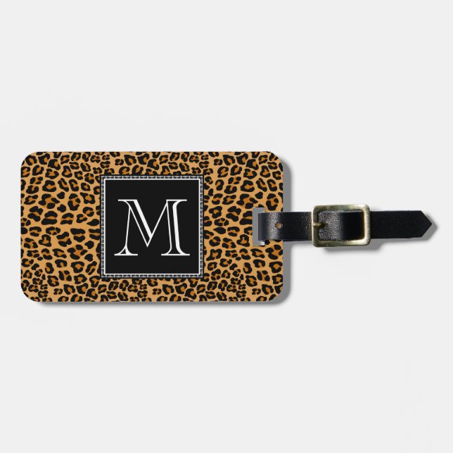 Leopard print luggage tag (Front Horizontal)