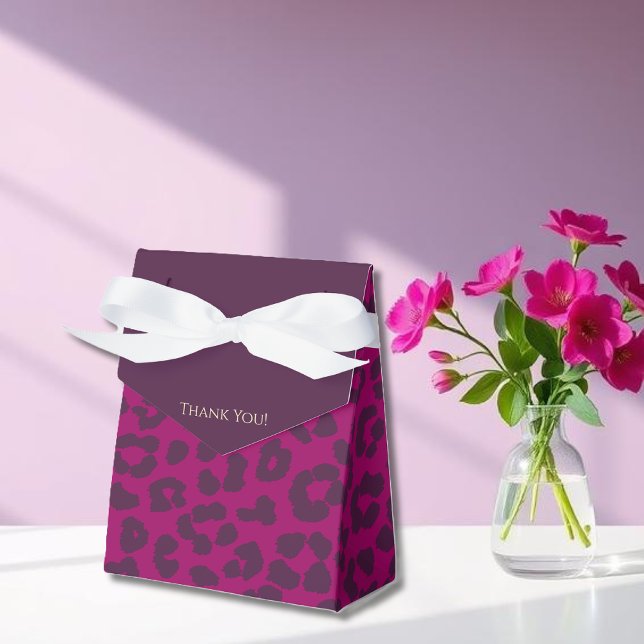 Leopard Print-Magenta- Favor Boxes (Leopard Print-Magenta- Favor Boxes )