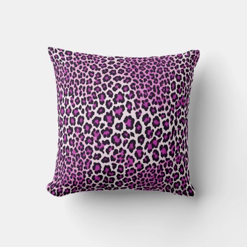 Leopard Print Magenta Pink  Throw Pillow