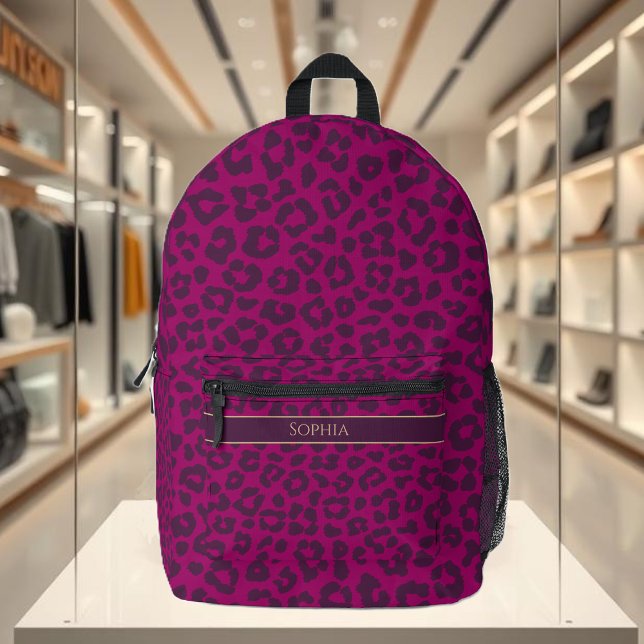 Leopard Print-Magenta- Printed Backpack (Leopard Print-Magenta- Printed Backpack )