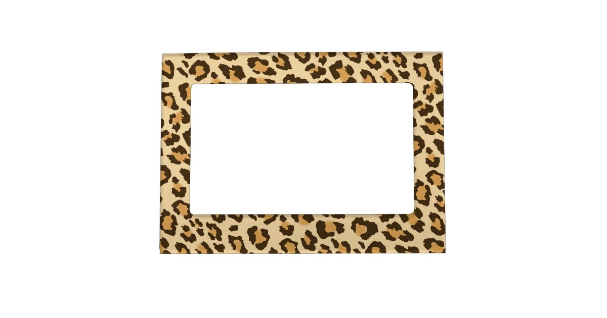 Red Leopard Frame Leopard Print Magnetic Photo Frame | Zazzle