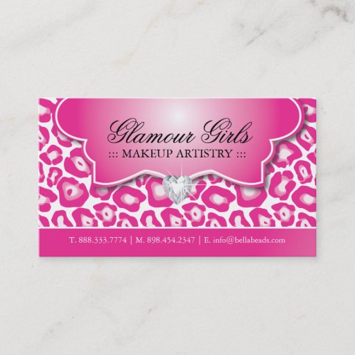 Customizable LEOPARD PRINT MAKEUP ARTIST BUSINESS CARDS