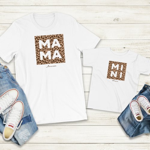 Leopard Print Mama and Mini Matching Outfit Toddler T_shirt