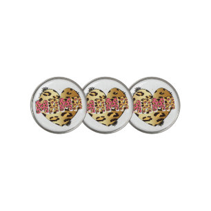 Leopard Print Mama Heart Golf Ball Marker