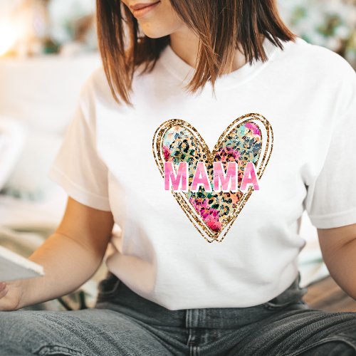 Leopard Print Mama Shirt Mom Life Tee Graphic 