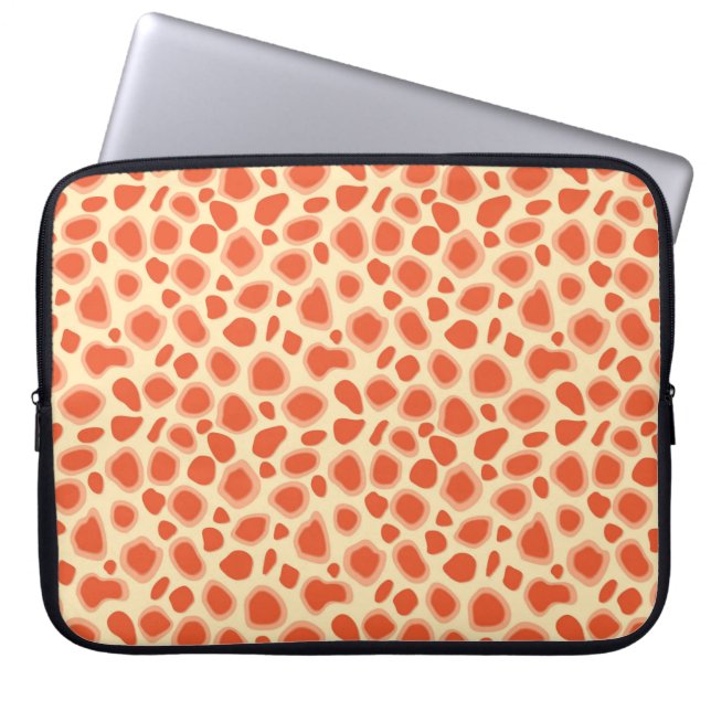 Leopard Print - Mandarin and light orange Laptop Sleeve (Front)