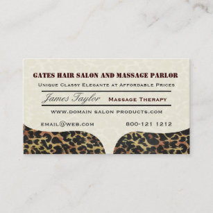 Leopard Print Massage Salon Appointment Card