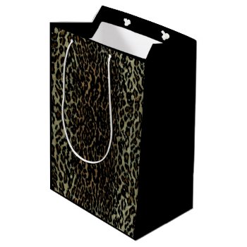 Leopard Print Medium Gift Bag by MoonArtandDesigns at Zazzle