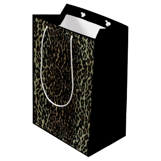 Leopard Print Medium Gift Bag (Back Angled)