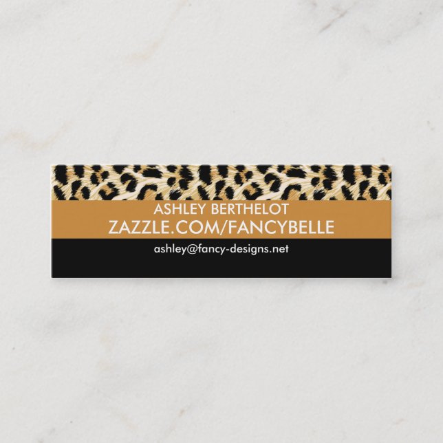 Leopard Print Mini Business Card (Front)