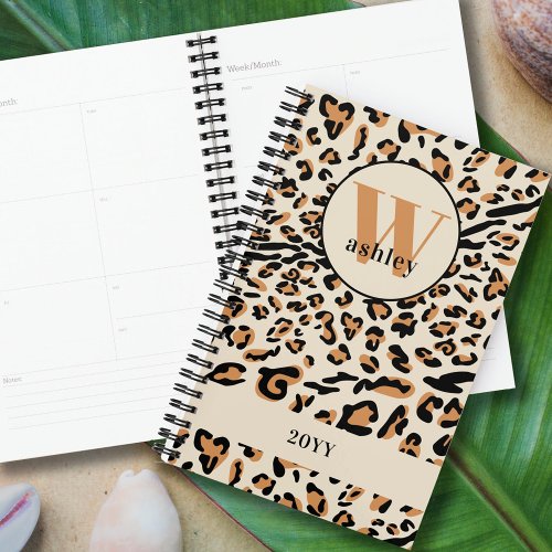 Leopard Print Modern Monogrammed 2023 Planner