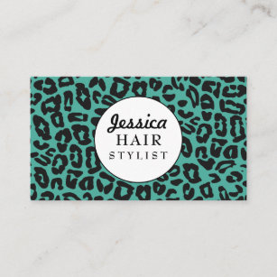 Leopard Print Modern Stylist Appointment Cards