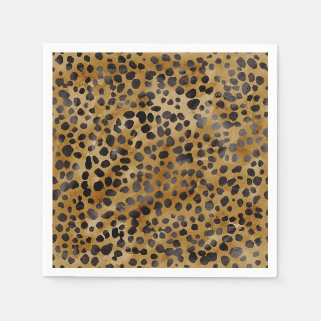 Leopard Print Modern Trendy Bridal Shower  Napkins (Front)