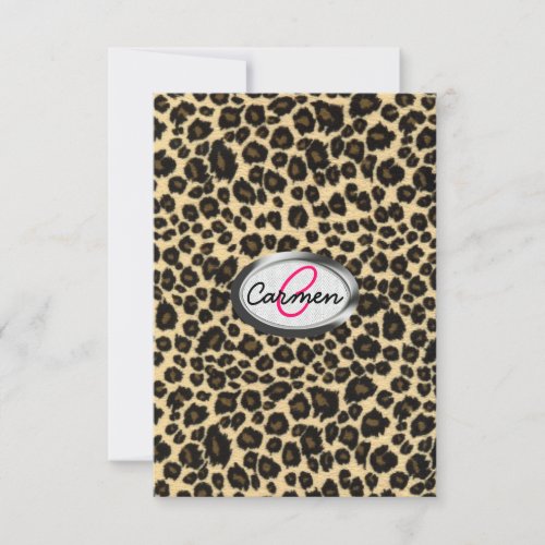 Leopard Print Monogram Custom Invitation