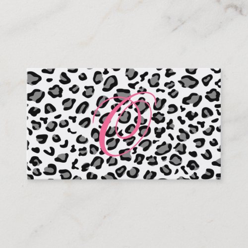 leopard print monogram business card template