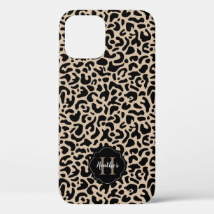 Leopard Print Monogram iPhone 12 Case
