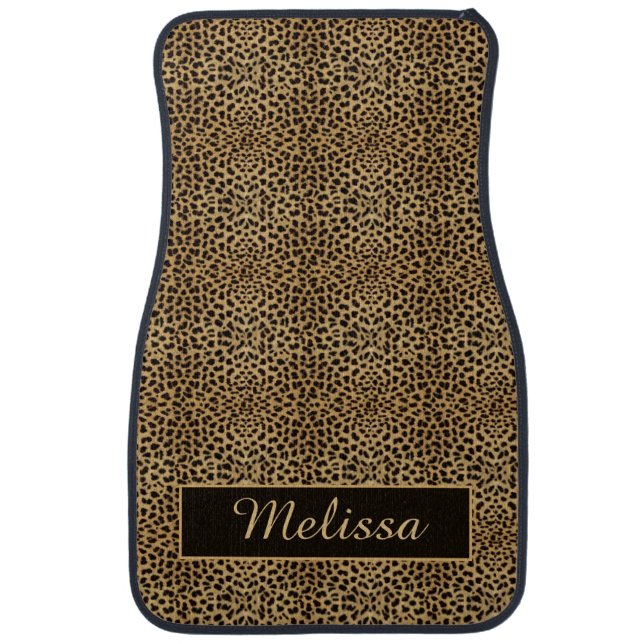 Leopard Print Monogram Floor Mats (Front)