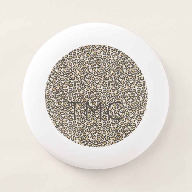 Leopard Print Monogram INITIALS sports game fun Wham-O Frisbee (Front)