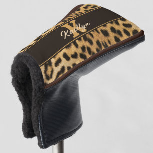 Leopard Print Monogram Name Golf Head Cover
