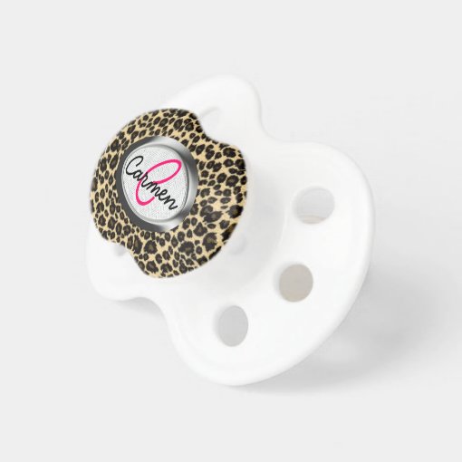 Leopard Print Monogram Pacifier Zazzle
