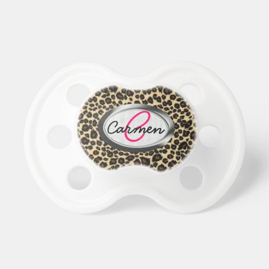 Leopard Print Monogram Pacifier