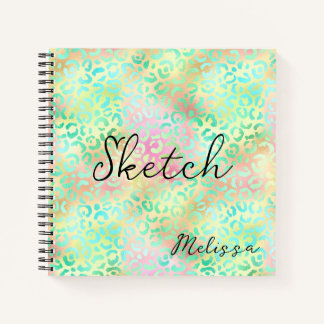 Leopard Print Monogram Sketchbook Notebook