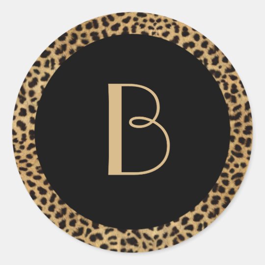 Leopard print monogram sticker zazzlecom Leopard print monogram sticker zazzlecom