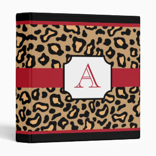 Leopard Print Monogrammed Scrapbook Binder
