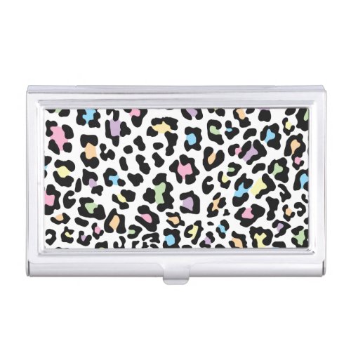 Leopard Print Multi Colors Business Card Case