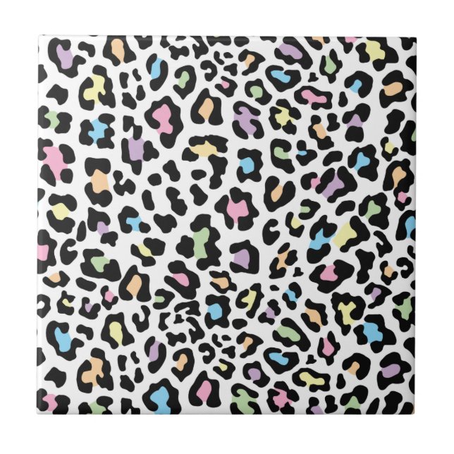 Leopard Print Multi Colors Tile (Front)