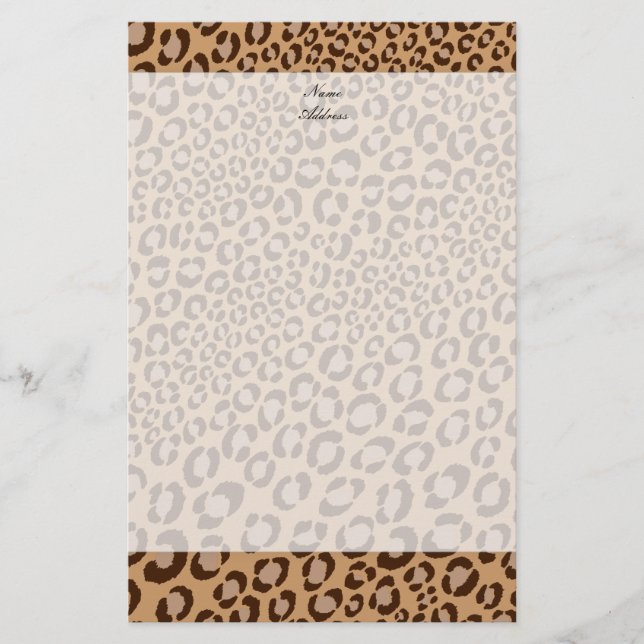 Leopard Print/Natural/Add background color!! Stationery (Front)