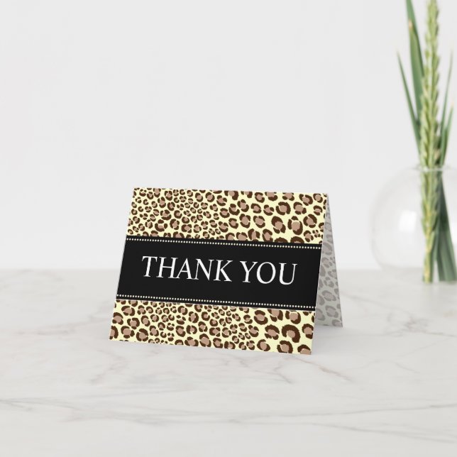Leopard Print/natural/Thank You Cards (Front)
