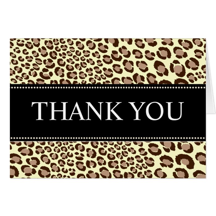 Leopard Print/natural/Thank You Cards