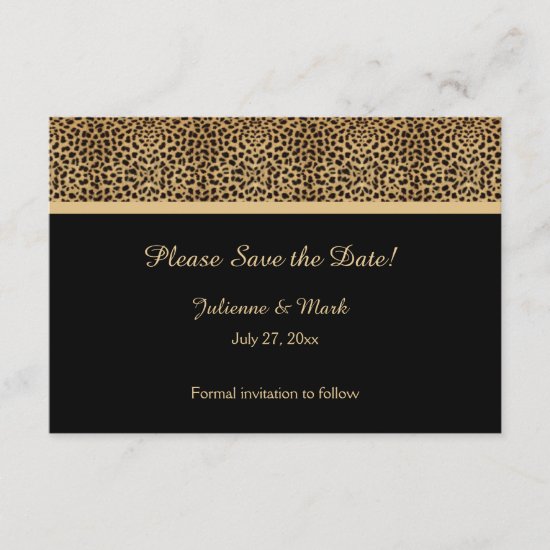 Leopard Print on Black Save the Date