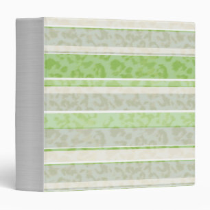 Leopard print on striped background. 3 ring binder