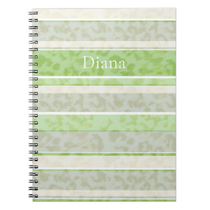 Leopard print on striped background.  notebook