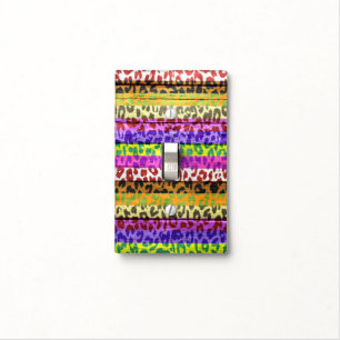 Leopard Print on Wood Light Switch Cover