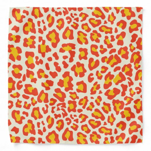 Leopard Print Orange Yellow White Bandana