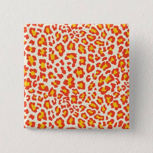 Leopard Print Orange Yellow White Button