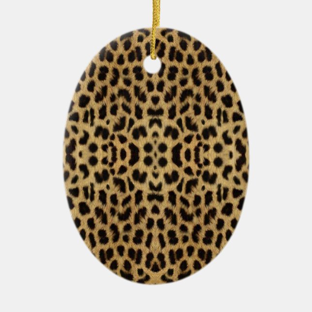 Leopard print Oval Ornament (Front)