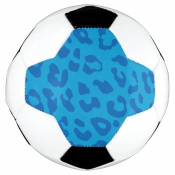 Leopard Print Pale Blues  Soccer Ball by BlakCircleGirl at Zazzle