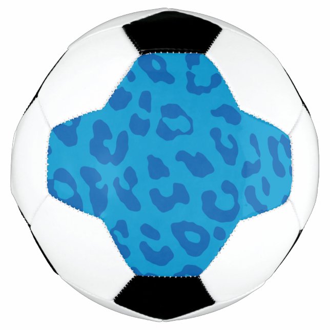 Leopard Print Pale Blues  Soccer Ball (Front)