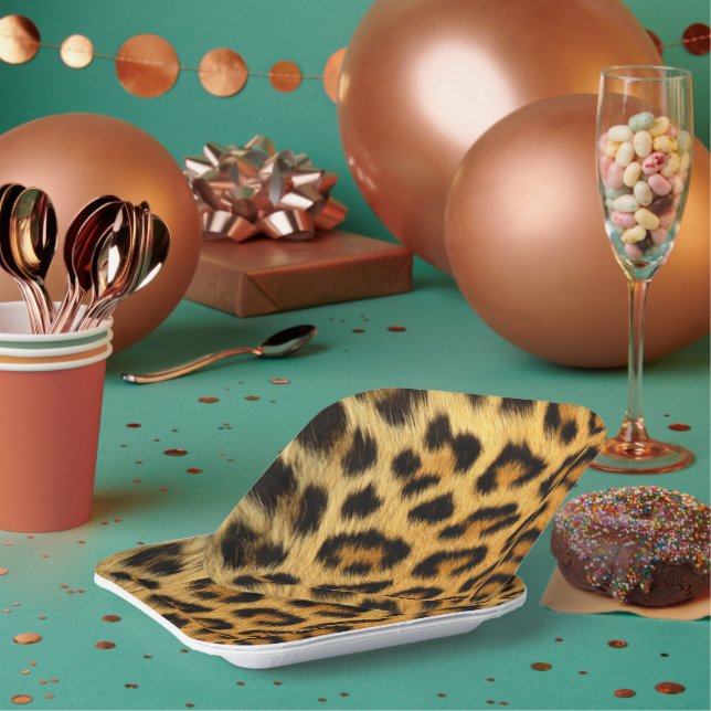 Leopard Print Paper Plates (Multi)