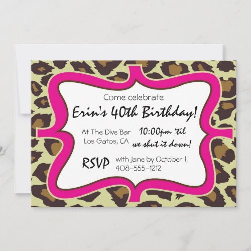 Leopard Print Party Invitation