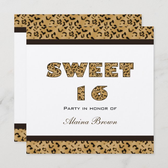 Leopard Print Party Invitations (Front/Back)