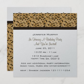 Leopard Print Party Invitations by SayItNow at Zazzle