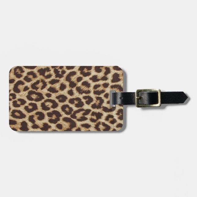 Leopard Print Party Luggage Tag (Front Horizontal)