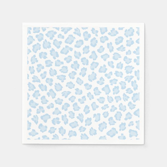 Leopard Print Pastel Blue Sweet Boy Animal Lover  Napkins (Front)