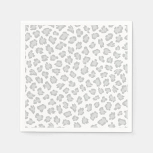 Leopard Print Pastel Grey Sweet Baby Shower Fun Napkins